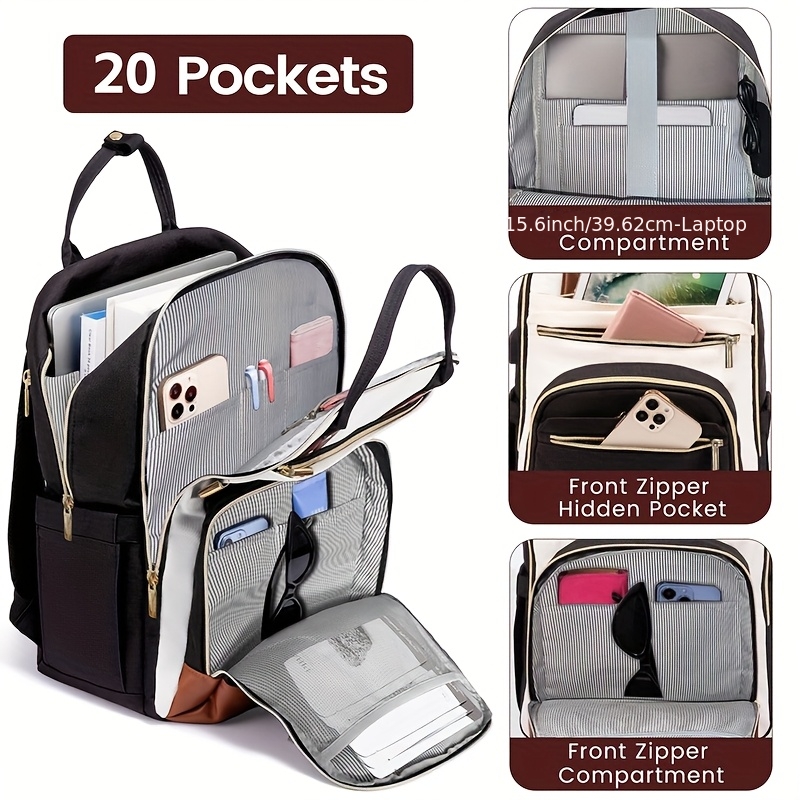 Travel Bags - Tas Ransel Laptop Wanita Dua Warna,