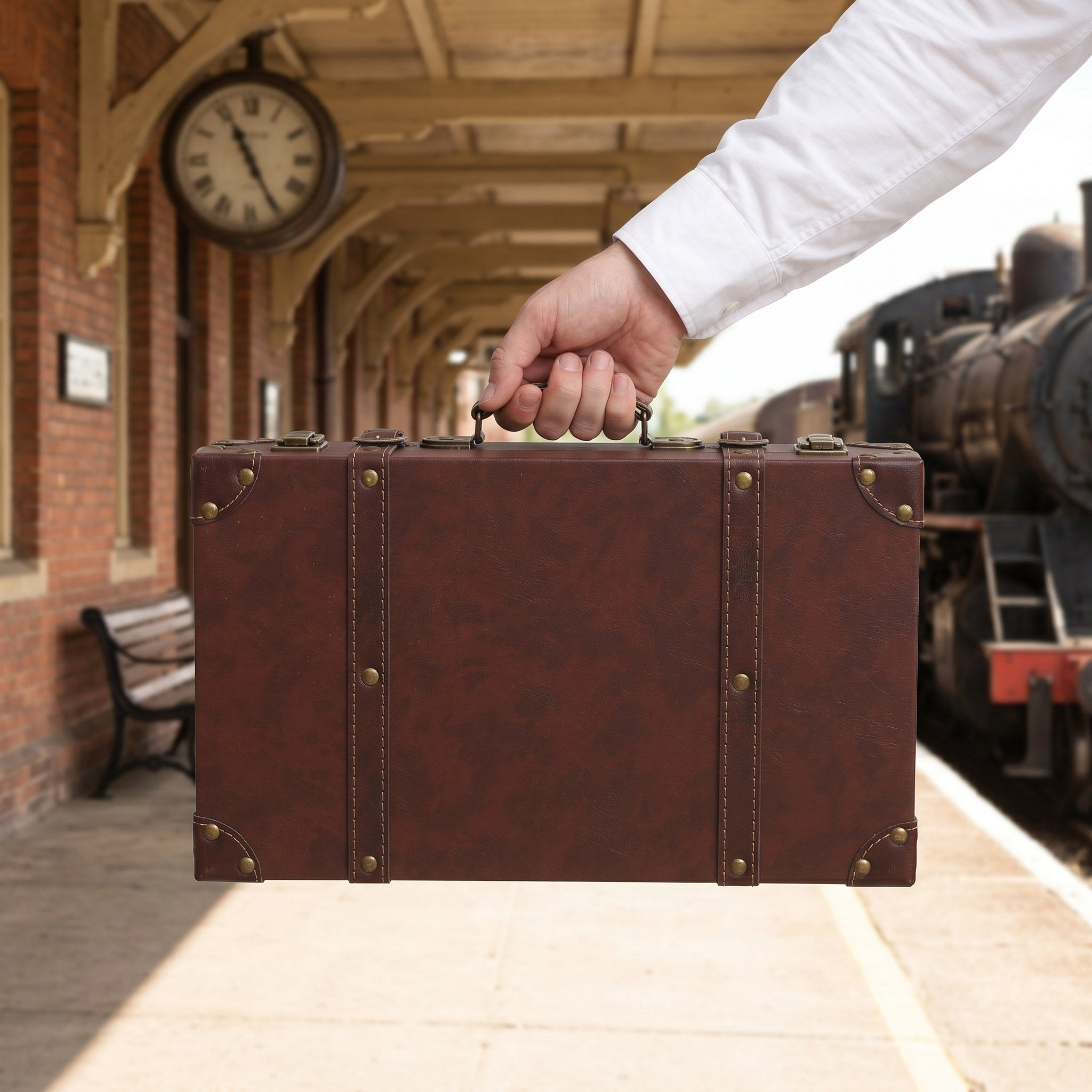 Kotak pajangan berbentuk koper - Retro Vintage Trunk Suitcase ulasan dan harga
