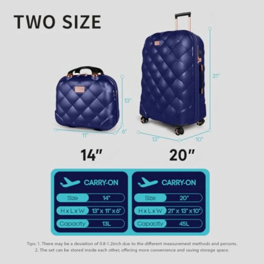 Set 2 buah, ukuran 14/20 inci, - Expandable Hard Shell Luggage Set ulasan dan harga