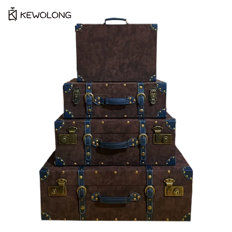 Kotak Penyimpanan Koper Kulit  - Retro Vintage Trunk Suitcase ulasan dan harga